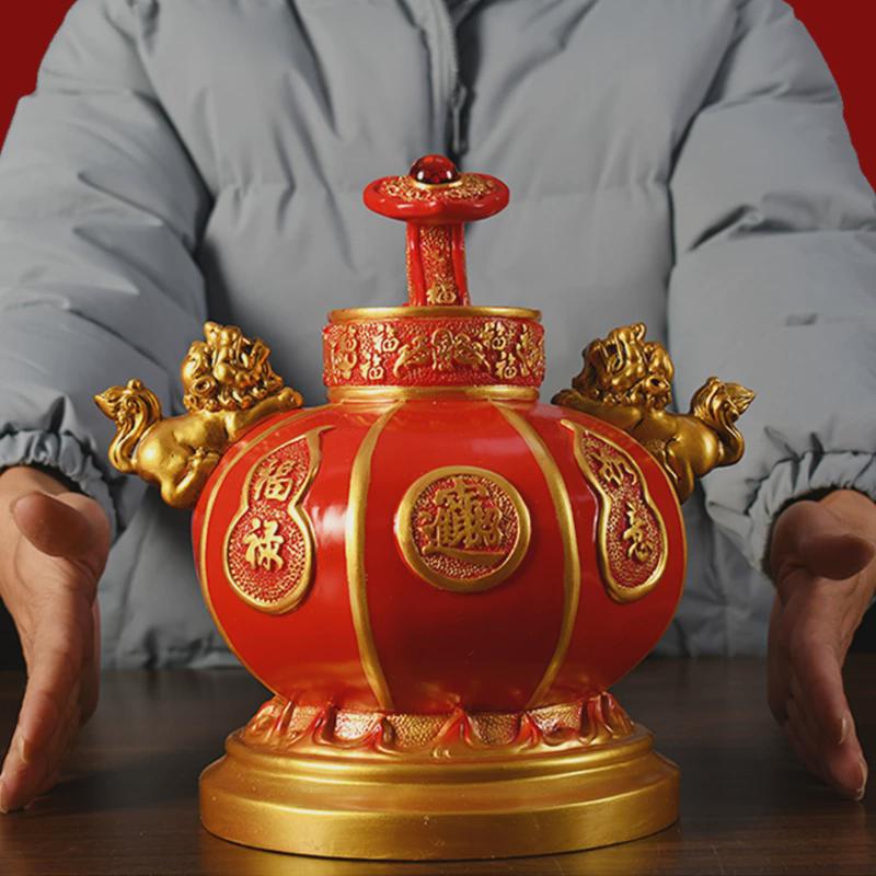 如意红灯笼工艺品酒柜装饰品中国红过年元宵送礼客厅玄关吉祥摆设