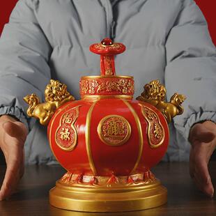 如意红灯笼工艺品玄关装饰品中国红过年元宵送礼客厅吉祥酒柜摆设