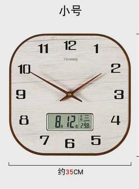 si6k2023新款挂钟挂表家用简约正方形白色钟表时尚万年历客厅静音