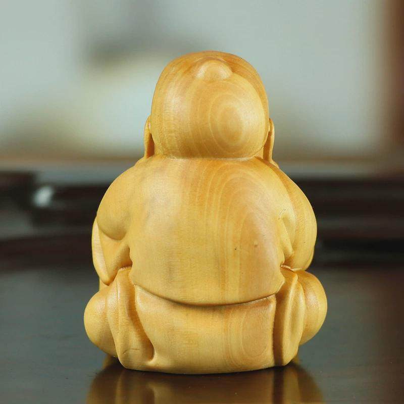 黄杨木雕手把件人物q版土茶宠工艺品家居汽车摆件圆雕财神装饰品