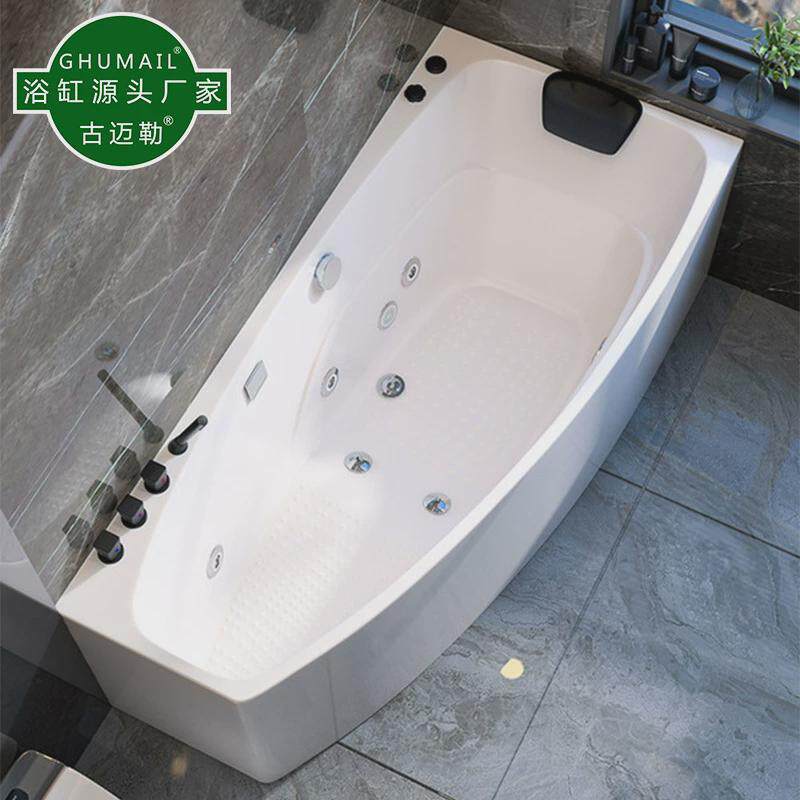 家用浴缸小户型亚克力冲浪泡泡按摩恒温网红简约浴盆1.2至1.7米