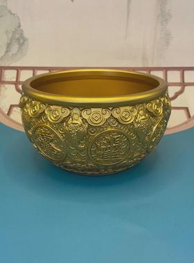 黄铜金蟾聚宝盆摆件客厅家用米缸工艺品办公室开业礼品铜制