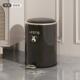 不锈钢带盖垃圾桶脚踩厨房脚踏式 缓降奶油色客厅家用大容量垃圾篓
