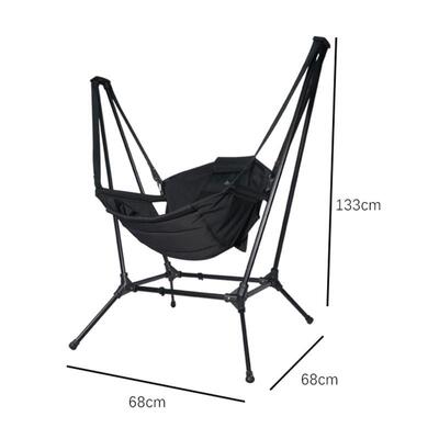 defthike迪飞客户外露营高背月亮椅黑便携式化铝合金折叠秋千摇椅