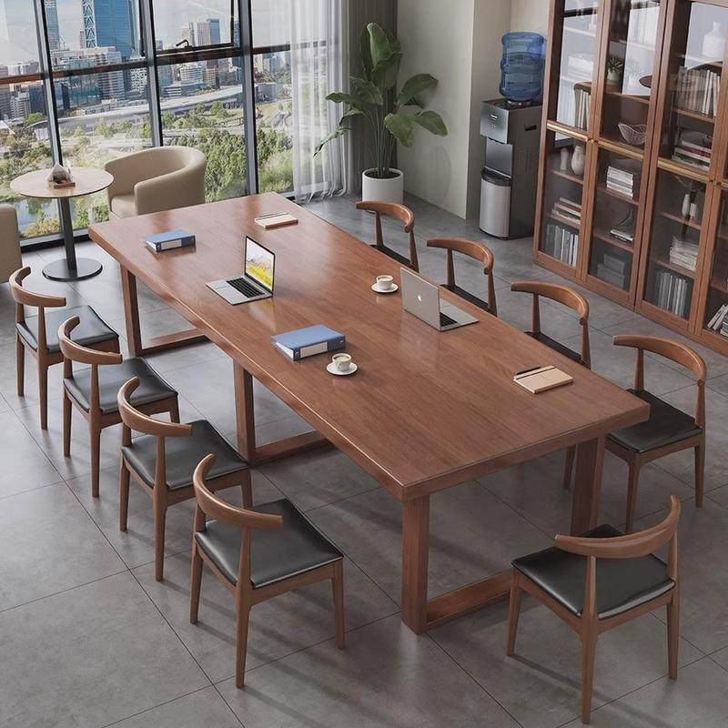 北欧长方形会议桌长桌简约现代图书馆书桌实木办公桌洽谈桌椅组合,商业/办公家具,会议桌,淘宝优惠券,粉丝福利购,淘宝优惠卷