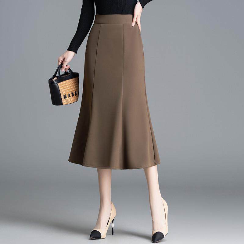鱼尾包臀女春秋中长春2025新款显瘦咖色打底一步,女装/女士精品,半身裙,淘宝优惠券,粉丝福利购,淘宝优惠卷