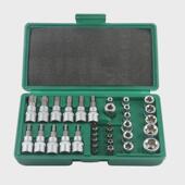 34铬件套钒钢套筒套装 内六角花型螺丝刀 多功能组合工具套装