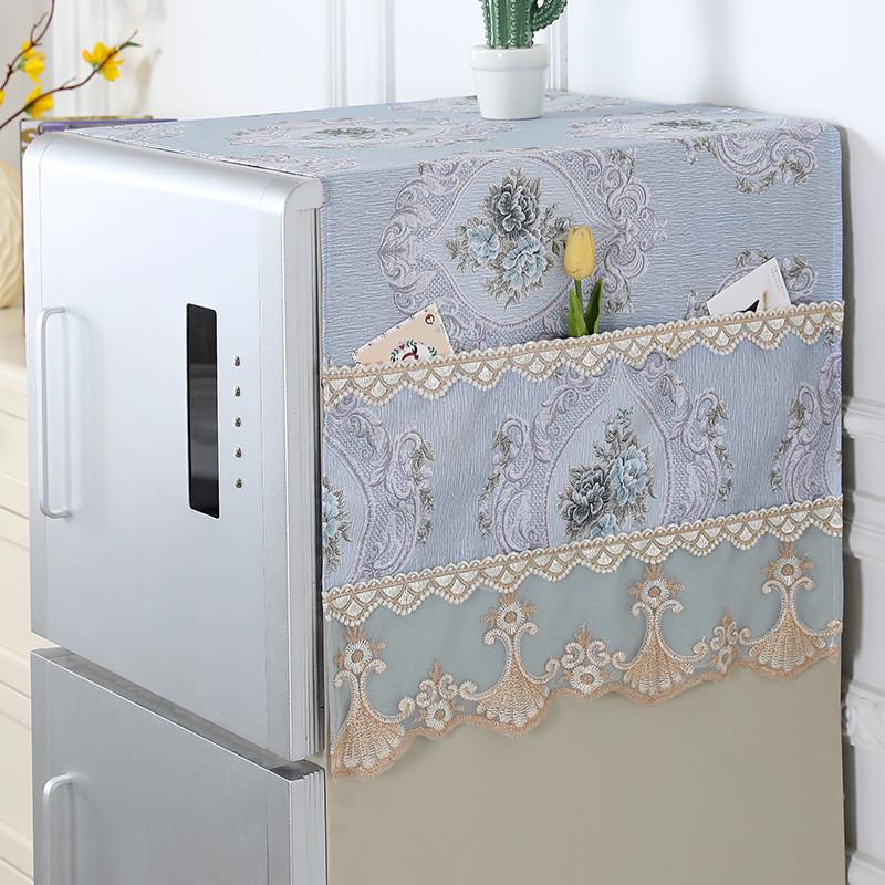 2025新款蕾丝冰箱防尘罩盖布双对开门盖巾冰箱顶收纳布顶部散热型