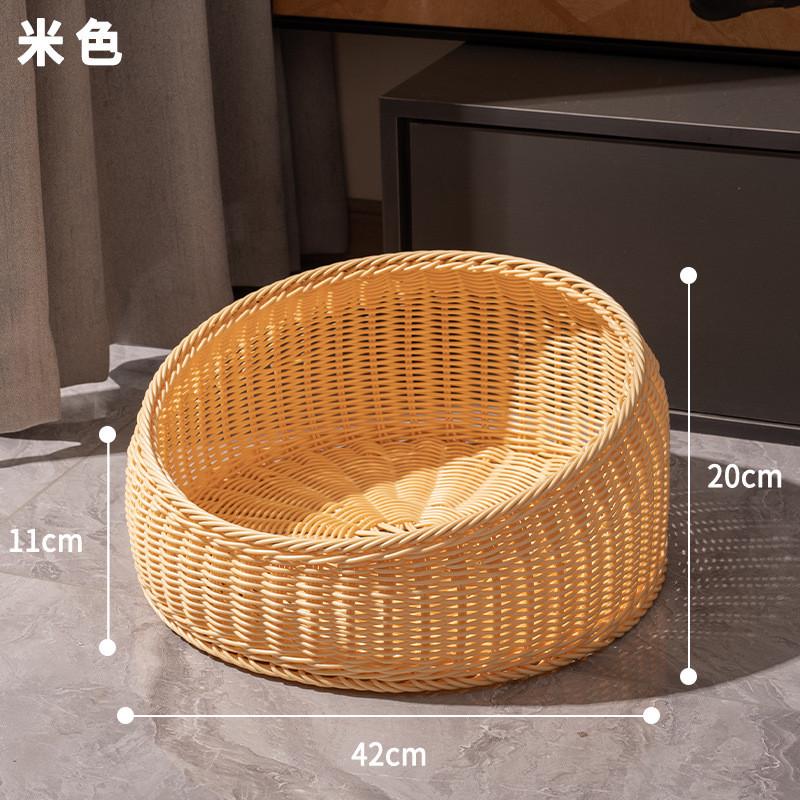 藤编猫窝四季通用开放式猫咪屋猫床猫咪用品猫咪凉窝手工编织夏季