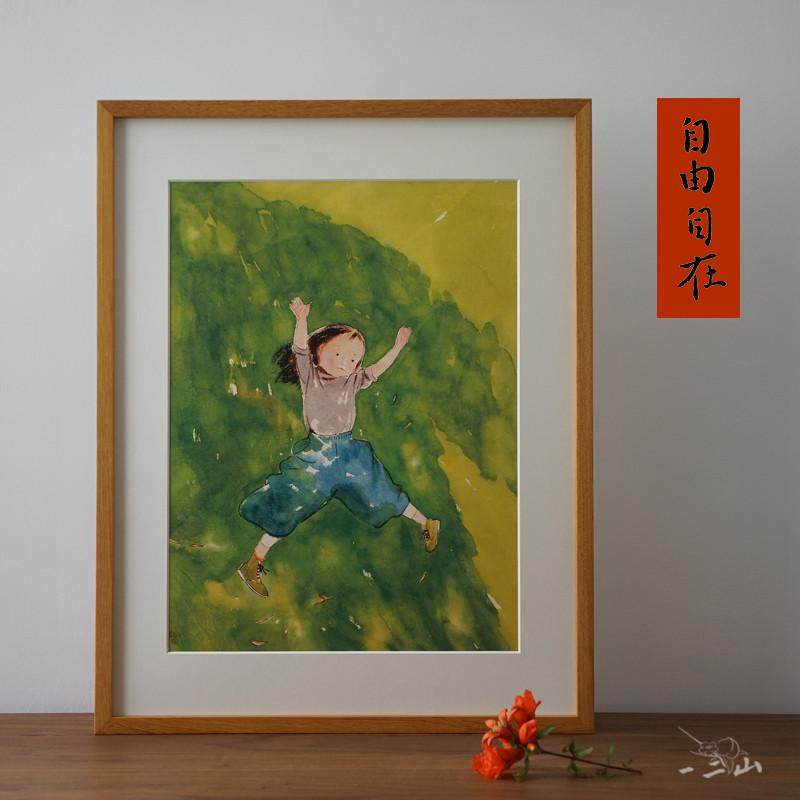 一二山皇小小 自由自在 新中式水墨画客厅装饰画玄关挂画电箱竖画,家居饰品,现代装饰画,淘宝优惠券,粉丝福利购,淘宝优惠卷