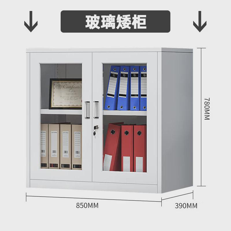 文件柜铁皮柜财务办公室矮柜小柜子带抽屉单节档案柜二斗资料柜
