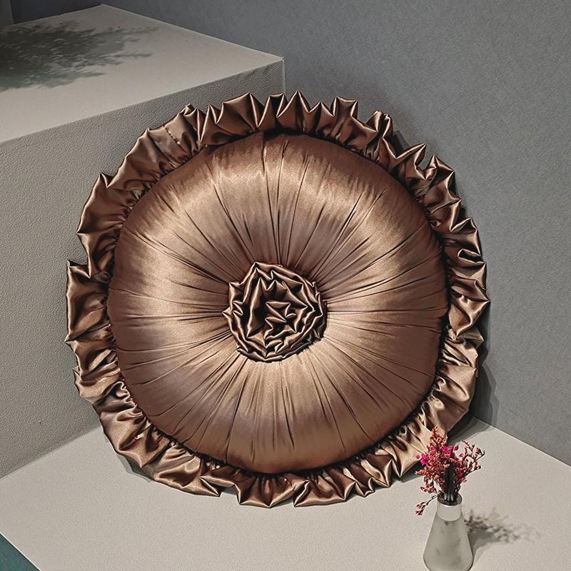 2v06欧式抱枕新丝沙发靠垫床品装饰圆枕古典午睡南瓜枕含芯轻