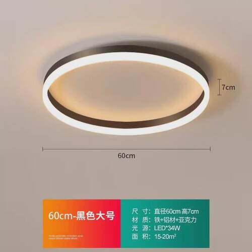 简约风格卧室灯北欧跨境现代客厅灯小led创意圆形书房主卧吸顶灯