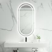 触摸屏LED椭圆智能镜带框卫生间防雾浴室镜带灯化妆镜壁挂式 直供