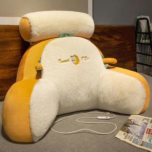 2xpj加热床头软包大靠背沙发靠垫枕头看书床上床靠护腰垫靠枕抱枕