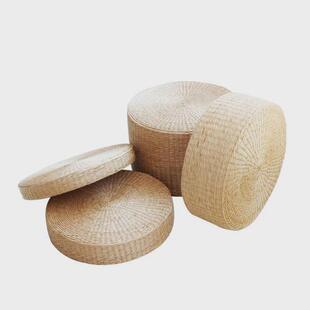 1vpr茶桌座垫榻榻米草铺垫蒲团装饰蒲草地上中式地垫国学圆形茶艺