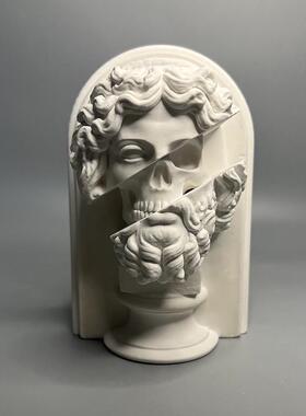 宙斯欧式复古罗马神话石膏像雕塑创意个性高级艺术装饰桌面摆件礼