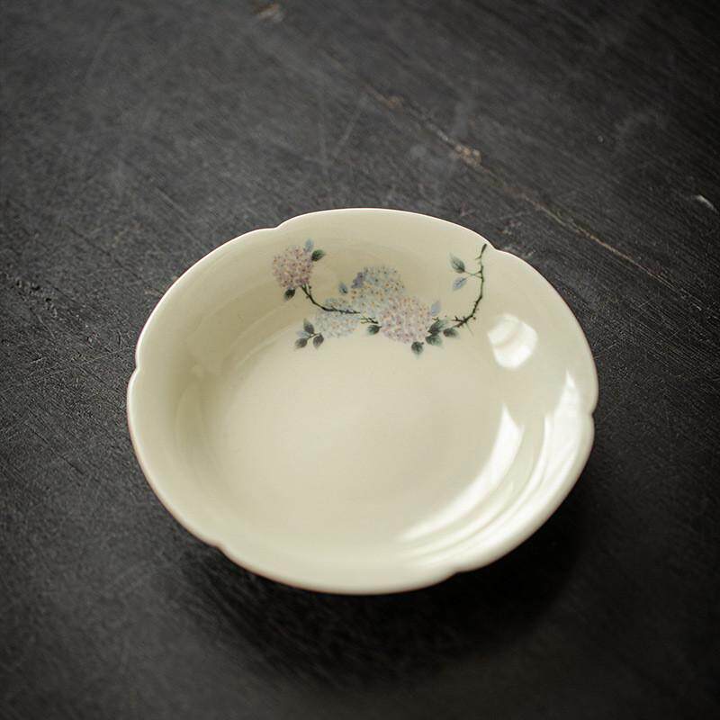 夏禾茶具草木灰陶瓷紫砂小壶承干泡盘用盖碗茶壶托盘陶瓷茶点盘