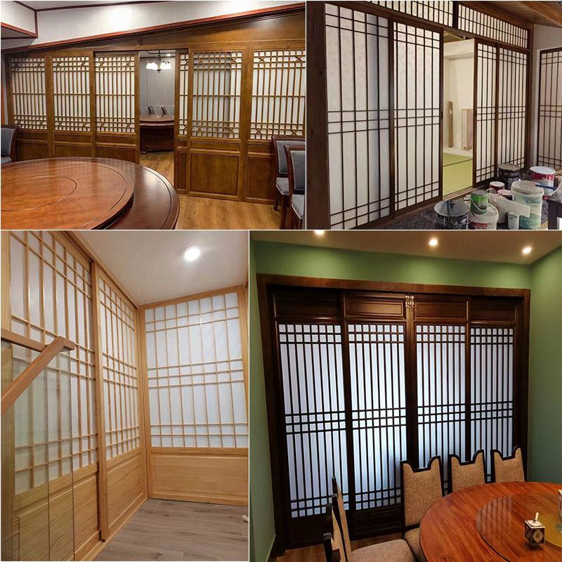 东阳木雕酒店客厅实木花格隔断门日式折叠门中式推拉门新中式移门