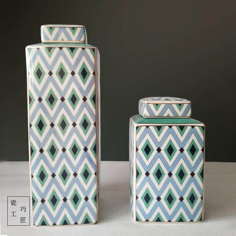 热销花瓶后现代简约欧式美式描金罐装饰陶瓷摆件客厅电视柜书柜样,特色手工艺,青花瓷,淘宝优惠券,粉丝福利购,淘宝优惠卷