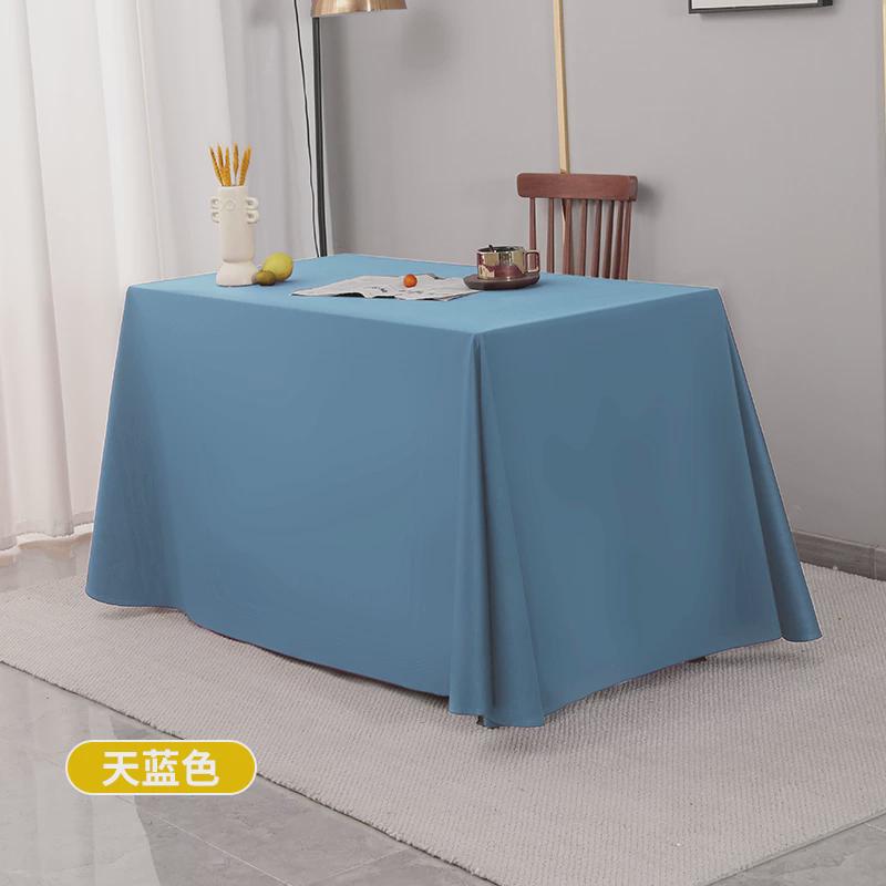 78n加厚会议桌布定制logo广告纯色摆摊展会办公室长方形印字桌裙