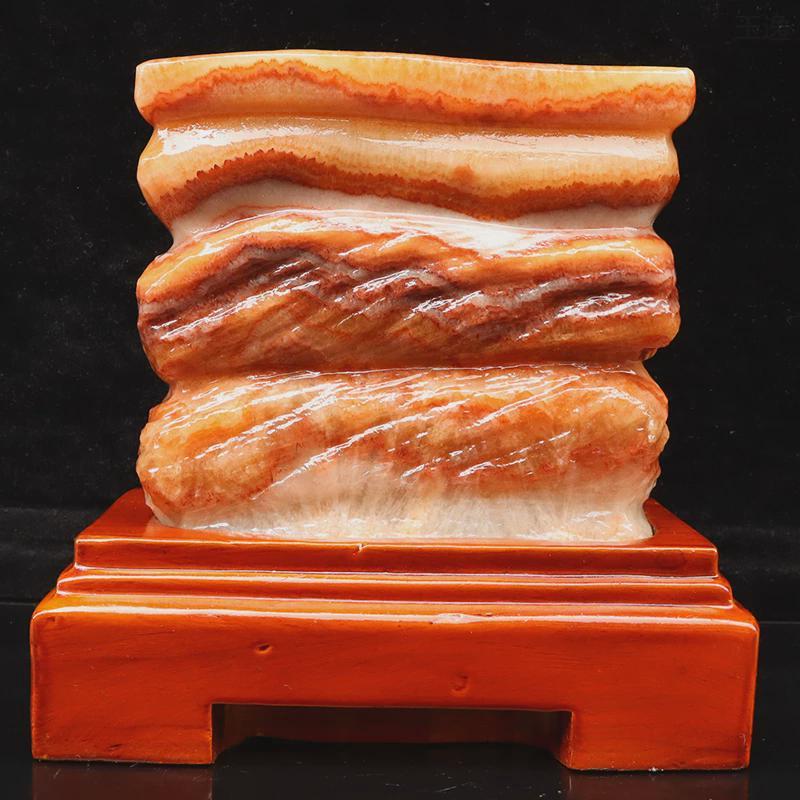 广西石天然五花肉腊肉猪肉柳州红烧肉石摆件肉13*13*6cm2902g