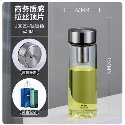 万象玻璃杯单层大容量水杯茶杯车载带盖男士便携高档水晶玻璃杯子