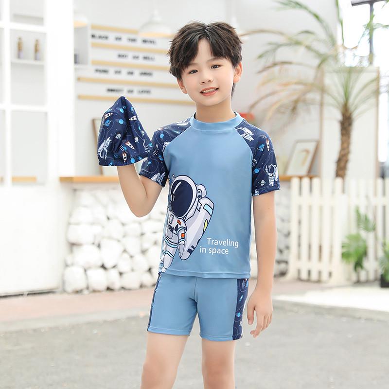 儿童泳衣男中大童男孩专业泳装速干2025新款女童小孩分体套装批发