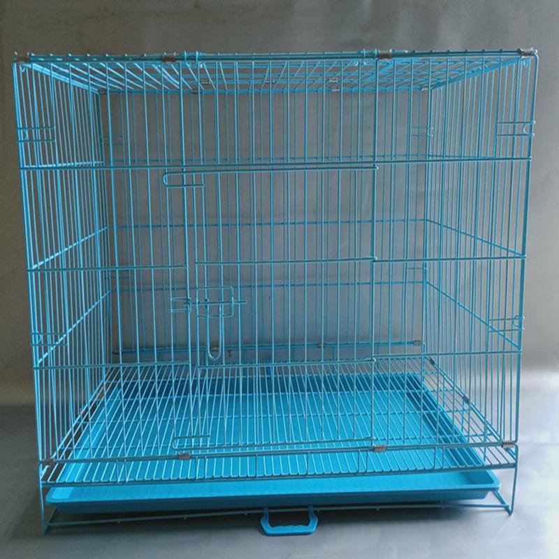 新款狗笼91*57*68cm中型犬加粗铁笼多色宠物窝狗笼别墅可折叠