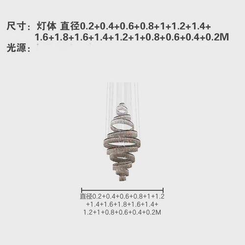 楼梯吊灯新中式中空客厅灯现代简约别墅复式楼loft公寓水晶长吊灯