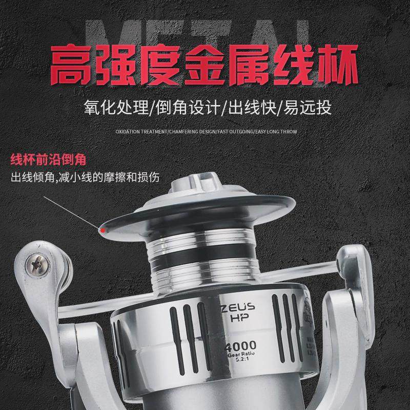 科迈龙zeus纺车轮海竿轮头全金属无间隙防腐蚀路亚轮渔线轮