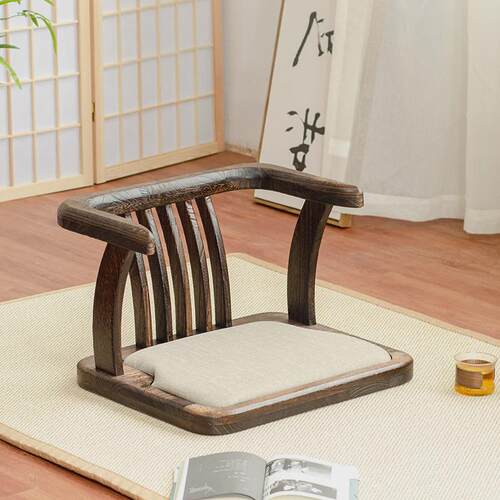 热销8v实木餐椅榻榻米座椅矮款小椅子阳台休闲茶几椅家用凳子靠背
