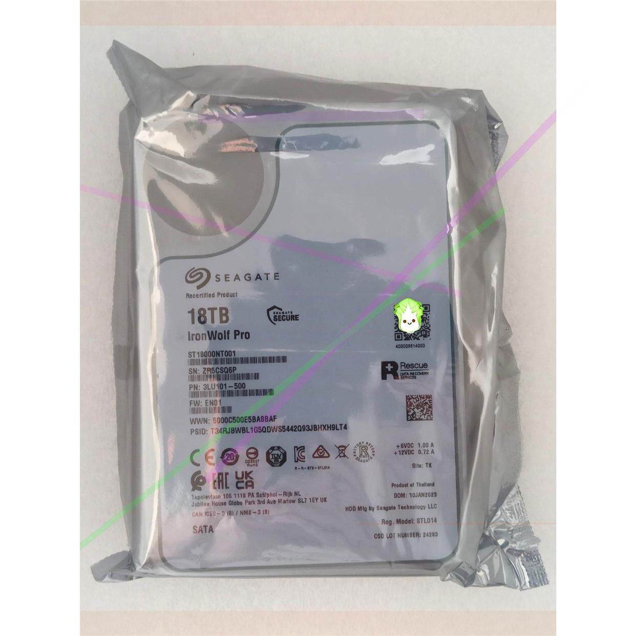 议价全新希捷酷狼18T ST18000NT001监控台式机NAS