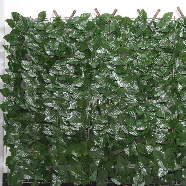 仿真篱笆叶子网户外装修工程植物墙栅栏人造植物叶栅栏庭院篱笆墙
