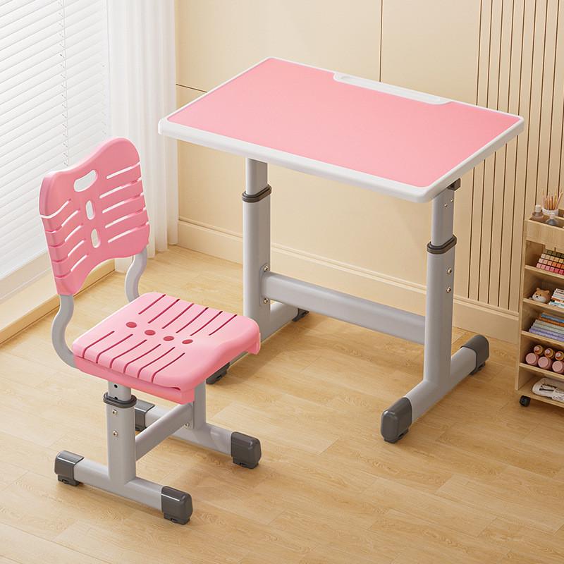 儿童简易书桌可升降无桌兜培写字桌教学习桌辅导机构学生课桌椅