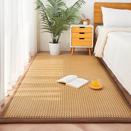 OF9D床边地毯打地铺午睡垫冰丝凉席加厚卧室藤席地垫榻榻米床垫防