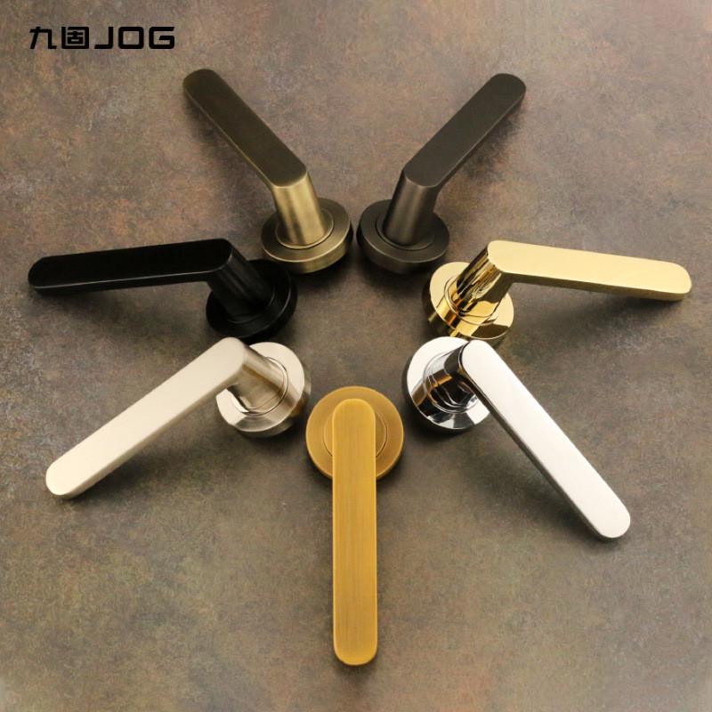 热销九固锌合金隐形门门锁现代简约隐藏室内暗门锁黑单舌单面把手