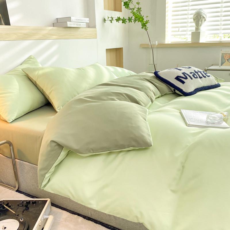 ins四件套被子纯水洗棉宿舍床上用品全套被罩学生床单被套4三件套