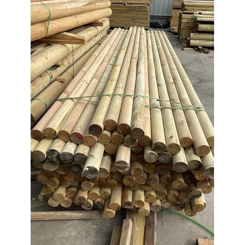 户外防腐木圆木柱樟子松实木圆柱圆木棒原木横梁立柱加工古建木方