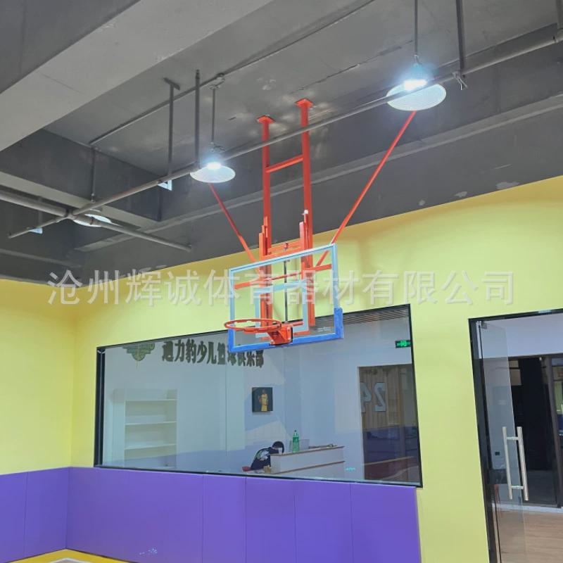 悬挂式电动悬空篮球架壁挂手摇手动升降篮球架手摇升降吊顶篮球架
