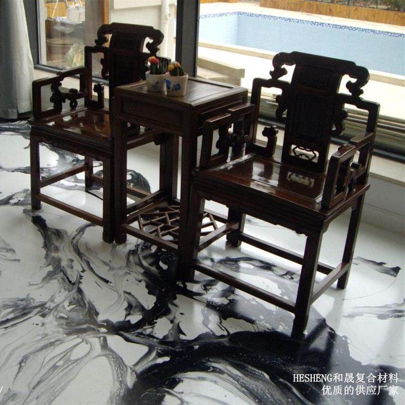 环氧树脂胶3d艺术地坪漆无气泡水墨地坪漆新型彩色地坪复古地坪漆