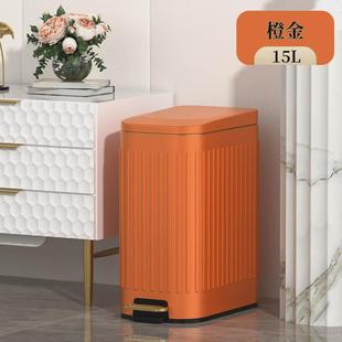 高夹缝垃圾桶家用卫生间厨房大容量带盖脚踏不锈钢颜值垃圾桶批发