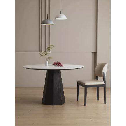 北欧全实木圆桌餐桌家用简约洽谈桌白蜡木小圆形原木桌子休闲饭桌