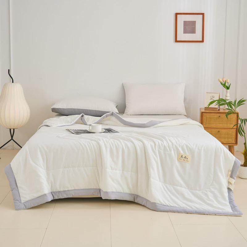 2024新款水洗棉包边夏被被芯可机水洗洗水绿被子礼品被夏凉被