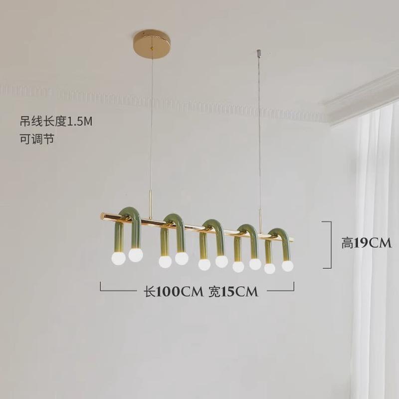 新款奶油条餐厅吊灯现代法式简约设计师客厅吧台岛台长风护眼灯具