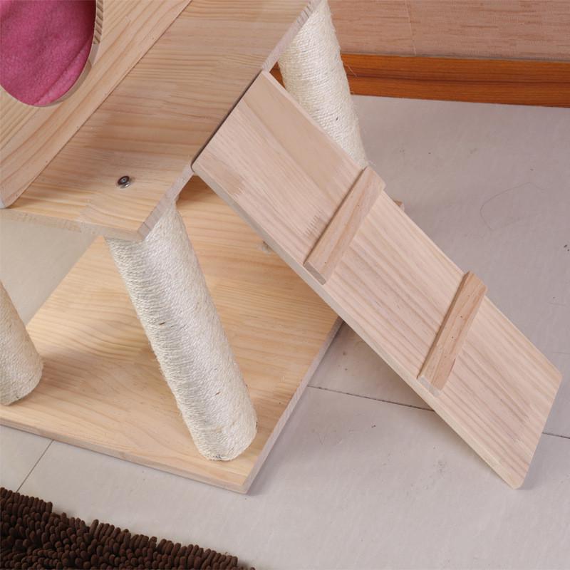 大型实木猫爬架猫咪用品猫爪板猫树猫窝实木架子松木爬架厂家供应