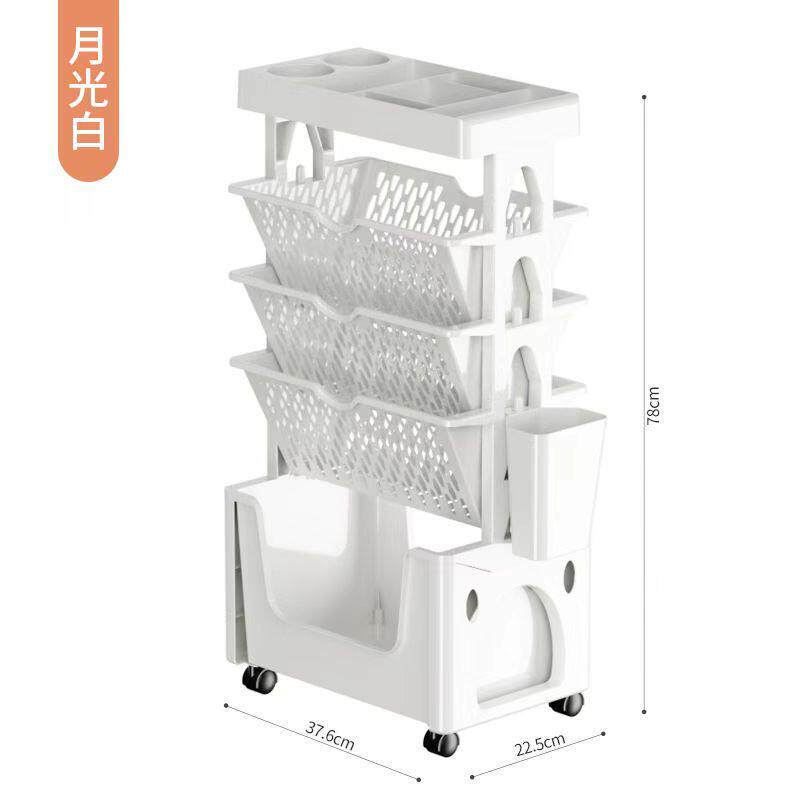 杂物书架落地多层床头收纳架书桌侧边收纳置物架客厅定制整理架