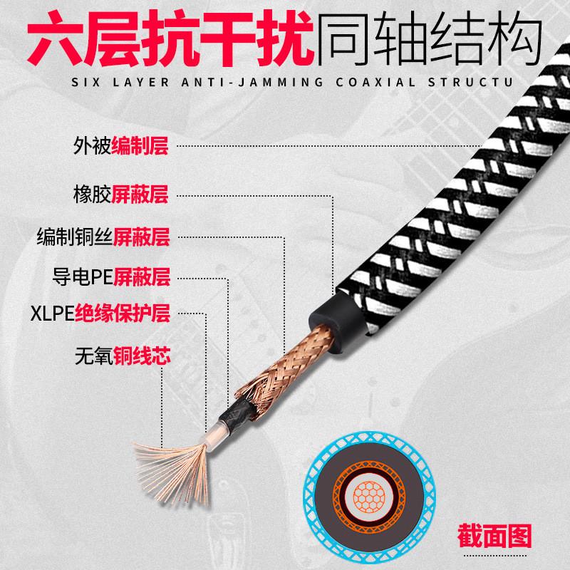 Qmi电吉他连接线15米15m米音频线音箱贝斯电箱木乐器降噪音响