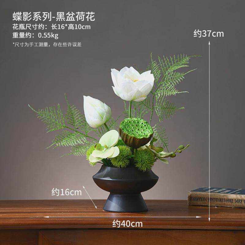 荷花摆件中式客厅莲花仿真花假花禅意摆设民宿酒店餐厅高级感花艺