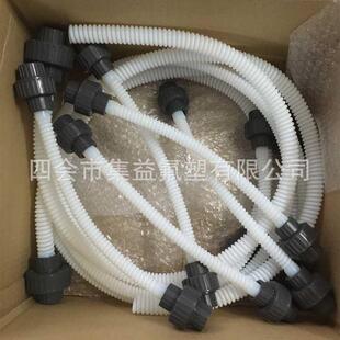 厂家直售pcb用铁氟龙波纹管白色软管工业ptfe化工管由壬法兰连接
